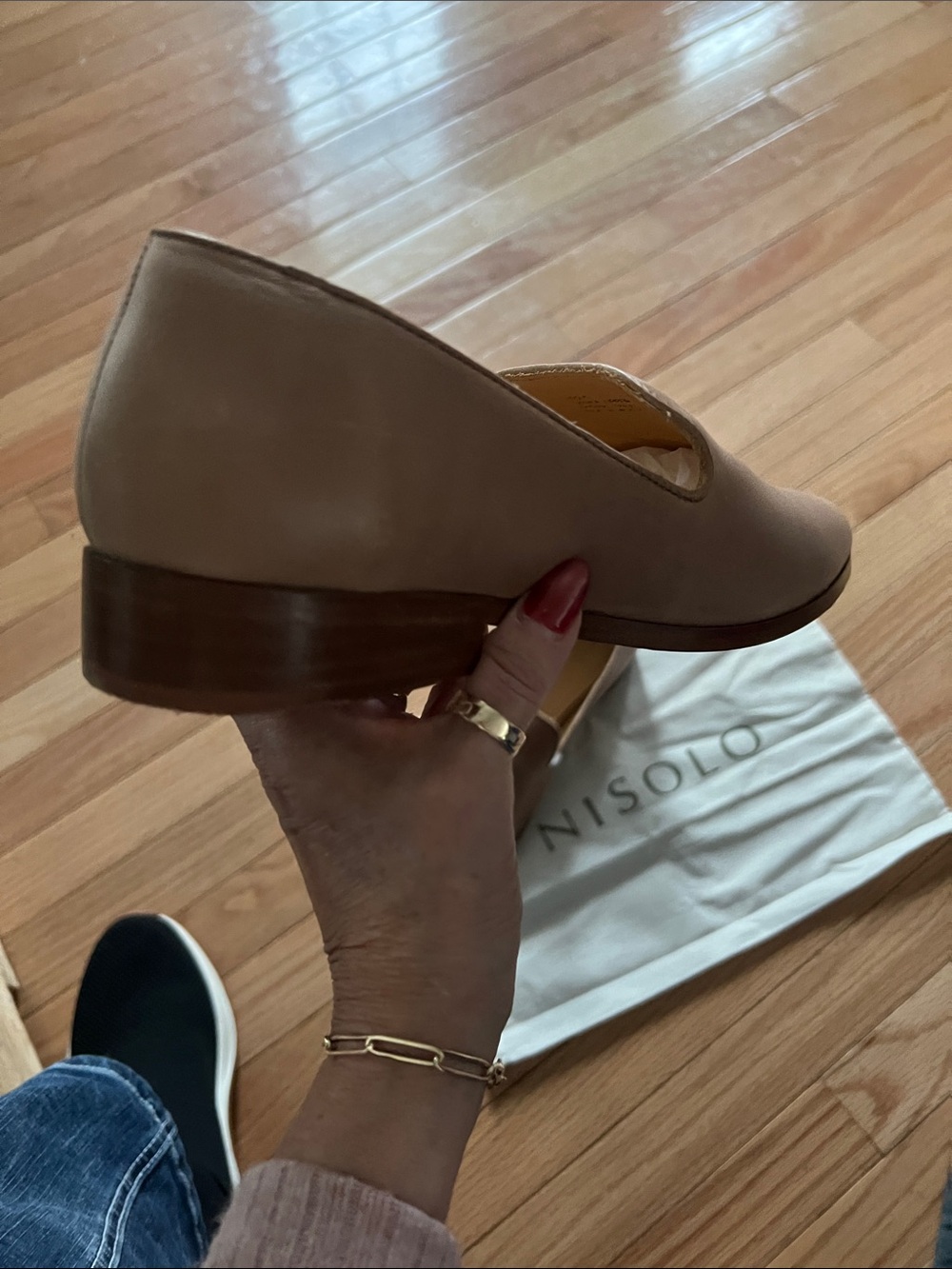 Nisolo light brown/tan leather slip-on loafers - Picture 4 of 5
